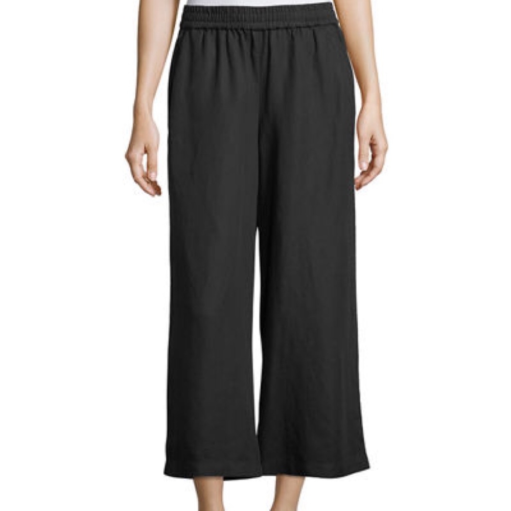 EILEEN FISHER Wide Leg Crop Tencel® & Linen Pants